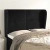 Image de vidaXL Tête de lit avec oreilles Noir 147x23x118/128 cm Velours