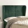 Image de vidaXL Tête de lit avec oreilles Vert foncé 147x23x118/128 cm Velours
