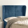 Image de vidaXL Tête de lit avec oreilles Bleu foncé 147x23x118/128 cm Velours