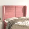 Image de vidaXL Tête de lit avec oreilles Rose 147x23x118/128 cm Velours