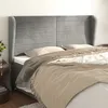 Image de vidaXL Tête de lit avec oreilles Gris clair 163x23x118/128 cm Velours