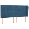 Image de vidaXL Vidaxl Tête De Lit Avec Oreilles Bleu Foncé 163x23x118/128 Cm Velours