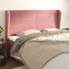 Image de vidaXL Tête de lit avec oreilles Rose 163x23x118/128 cm Velours