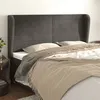 Image de vidaXL Tête de lit avec oreilles Gris foncé 203x23x118/128 cm Velours3118163