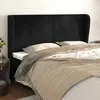 Image de vidaXL Tête de lit avec oreilles Noir 203x23x118/128 cm Velours