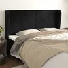 Image de vidaXL TÃªte de lit avec oreilles Noir 203x23x118/128 cm Velours