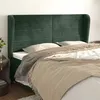 Image de vidaXL Tête de lit avec oreilles Vert foncé 203x23x118/128 cm Velours