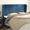 Image de vidaXL Tête de lit avec oreilles Bleu foncé 203x23x118/128 cm Velours