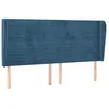 Image de vidaXL TÃªte de lit avec oreilles Bleu foncÃ© 203x23x118/128 cm Velours