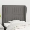 Image de vidaXL Tête de lit avec oreilles Gris foncé 83x23x118/128 cm Tissu