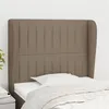 Image de vidaXL Tête de lit avec oreilles Taupe 83x23x118/128 cm Tissu