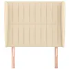 Image de vidaXL Tête de lit avec oreilles Crème 83x23x118/128 cm Tissu