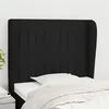 Image de vidaXL Tête de lit avec oreilles Noir 93x23x118/128 cm Tissu