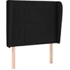 Image de vidaXL TÃªte de lit avec oreilles Noir 93x23x118/128 cm Tissu