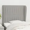 Image de vidaXL Tête de lit avec oreilles Gris clair 103x23x118/128 cm Tissu