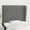 Image de vidaXL Tête de lit avec oreilles Gris foncé 103x23x118/128 cm Tissu