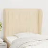 Image de vidaXL Tête de lit avec oreilles Crème 103x23x118/128 cm Tissu