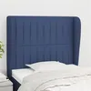 Image de vidaXL Tête de lit avec oreilles Bleu 103x23x118/128 cm Tissu