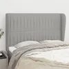 Image de vidaXL Tête de lit avec oreilles Gris clair 147x23x118/128 cm Tissu