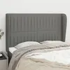 Image de vidaXL Tête de lit avec oreilles Gris foncé 147x23x118/128 cm Tissu