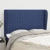 Image de vidaXL Tête de lit avec oreilles Bleu 147x23x118/128 cm Tissu