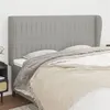 Image de vidaXL Tête de lit avec oreilles Gris clair 163x23x118/128 cm Tissu