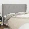 Image de vidaXL Tête de lit avec oreilles Gris clair 183x23x118/128 cm Tissu