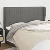 Image de vidaXL Tête de lit avec oreilles Gris foncé 203x23x118/128 cm Tissu