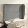 Image de vidaXL Tête de lit avec oreilles Gris clair 83x23x118/128 cm Velours