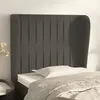 Image de vidaXL Tête de lit avec oreilles Gris foncé 83x23x118/128 cm Velours