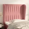 Image de vidaXL Tête de lit avec oreilles Rose 83x23x118/128 cm Velours