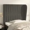 Image de vidaXL Tête de lit avec oreilles Gris foncé 93x23x118/128 cm Velours