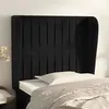 Image de vidaXL Tête de lit avec oreilles Noir 93x23x118/128 cm Velours