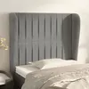 Image de vidaXL Tête de lit avec oreilles Gris clair 103x23x118/128 cm Velours