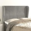 Image de vidaXL Tête de lit avec oreilles Gris clair 147x23x118/128 cm Velours