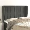 Image de vidaXL Tête de lit avec oreilles Gris foncé 147x23x118/128 cm Velours
