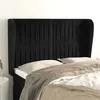 Image de vidaXL Tête de lit avec oreilles Noir 147x23x118/128 cm Velours