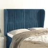 Image de vidaXL Tête de lit avec oreilles Bleu foncé 147x23x118/128 cm Velours