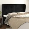 Image de vidaXL Tête de lit avec oreilles Noir 183x23x118/128 cm Velours