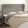 Image de vidaXL Tête de lit avec oreilles Gris clair 203x23x118/128 cm Velours