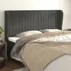 Image de vidaXL Tête de lit avec oreilles Gris foncé 203x23x118/128 cm Velours