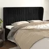 Image de vidaXL Tête de lit avec oreilles Noir 203x23x118/128 cm Velours