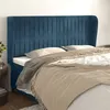 Image de vidaXL Tête de lit avec oreilles Bleu foncé 203x23x118/128 cm Velours