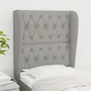 Image de vidaXL Tête de lit avec oreilles Gris clair 83x23x118/128 cm Tissu