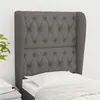 Image de vidaXL Tête de lit avec oreilles Gris foncé 83x23x118/128 cm Tissu3118267