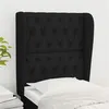 Image de vidaXL Tête de lit avec oreilles Noir 83x23x118/128 cm Tissu