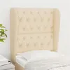 Image de vidaXL Tête de lit avec oreilles Crème 83x23x118/128 cm Tissu3118271