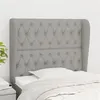 Image de vidaXL Tête de lit avec oreilles Gris clair 93x23x118/128 cm Tissu