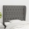 Image de vidaXL Tête de lit avec oreilles Gris foncé 93x23x118/128 cm Tissu