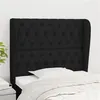 Image de vidaXL Tête de lit avec oreilles Noir 93x23x118/128 cm Tissu